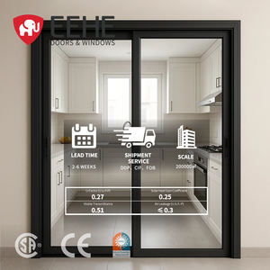 <span class=keywords><strong>Porte</strong></span>-fenêtre <span class=keywords><strong>coulissante</strong></span> moderne Eehe en aluminium durable, certifiée CSA, double vitrage en verre trempé pour maisons, hôpitaux, salons - Product Image 2