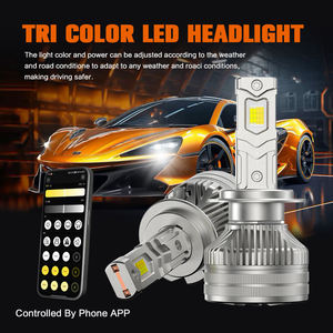Faros LED <span class=keywords><strong>CAROLYN</strong></span> de 75W, H1 H4 H7 H11 9005 9006, Aluminio, 12V, Impermeables, Control por Aplicación, Cambio de Color, Bombilla LED para Auto Nueva - Product Image 2