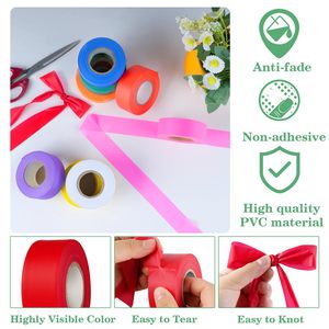Viny PVC علامات الدرب Flagging-لفة مسح الفلورسنت وضع علامات أشرطة مسح غير لاصقة العلم الشريط - Product Image 6
