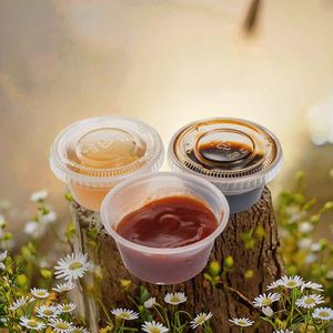 Microwave Safe Single Wall PP Disposable <b>Sauce</b> Cups with PET Lids Leak Proof Food Grade for Catering Takeaway Condiment - Product Image 2