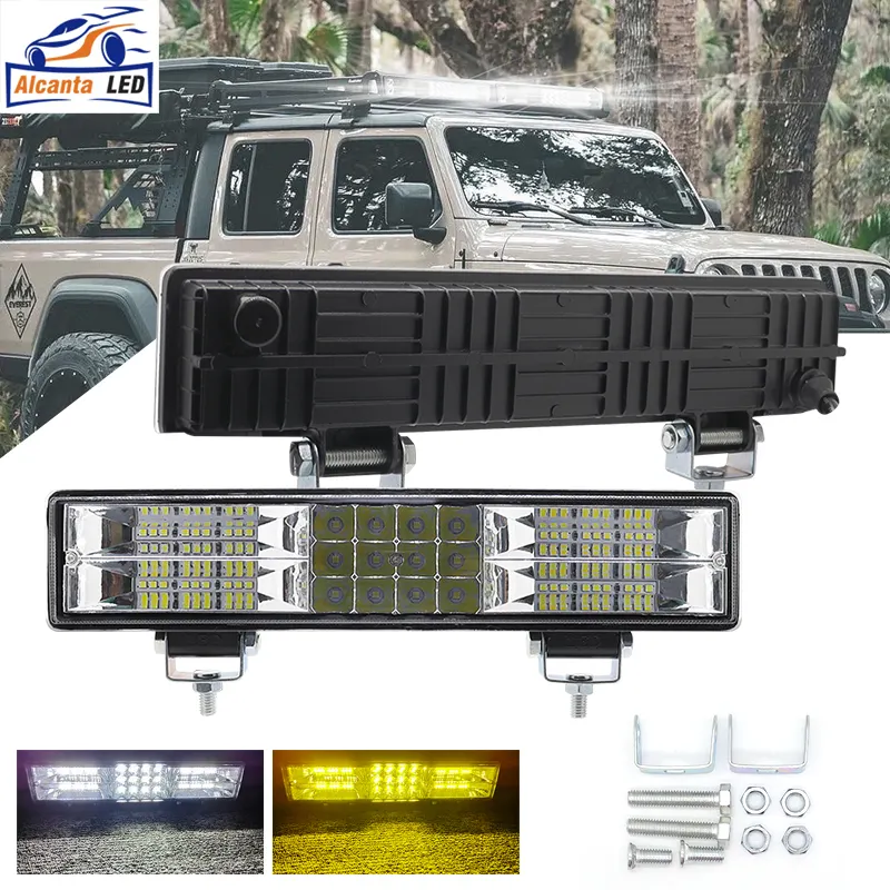 12 inch Led Light Bar Spot Flood Combo LED làm việc ánh sáng 120 Wát màu trắng hổ phách sương mù lái xe ánh sáng tắt đèn đường cho UTV ATV Xe tải thuyền