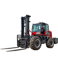 Chariots élévateurs tout-terrain diesel à quatre roues motrices de 3, 4 et 5 tonnes, adaptés à une utilisation en extérieur sur tous types de terrains, chariots élévateurs tout-terrain
