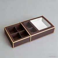 Boîte à tiroir personnalisée avec logo pour bonbons et chocolats, avec fenêtre, en papier, pour macarons et pâtisseries, idéale pour les boutiques de desserts