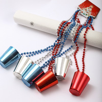Collier de perles personnalisé avec logo imprimé pour le Mardi Gras, gobelet en plastique pour fête, pendentifs pour la Saint-Patrick et le carnaval