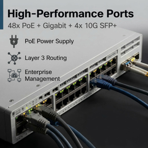 Commutateur PoE+ 9200L 48 ports 4x10G avec uplinks fixes, essentiels réseau de couche 3 empilables de qualité professionnelle, haute densité - Product Image 2