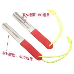 Affûteur de hameçons en diamant, outil de pêche <span class=keywords><strong>à</strong></span> grain 180/400 avec poignée rouge et corde pour usage extérieur - Product Image 1