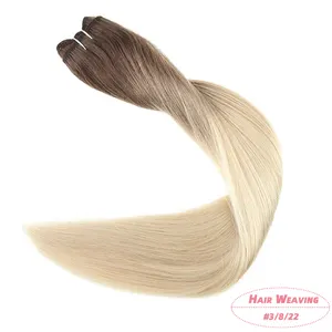 Resalta la extensión de cabello humano remy en tejido de cabello natural de la india