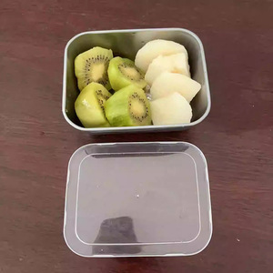 Stainless Steel Food Storage <b>Container</b> Rectangle Clip On Lid Airtight <b>Refrigerator</b> Box For Travel And Office Use - Product Image 2