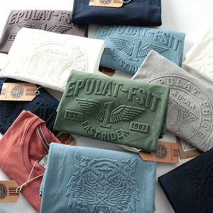 Custom Logo 100% Cotton Plain Oversized Heavyweight Graphic Luxury <strong>3D</strong> Embossed <strong>Printing</strong> <strong>T</strong> <strong>Shirt</strong> for Men - Product Image 3