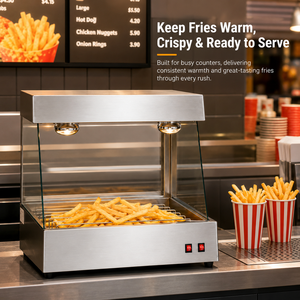 Vitrina Calentadora Eléctrica Comercial de Acero Inoxidable para Papas Fritas y Snacks para Restaurantes - Product Image 4