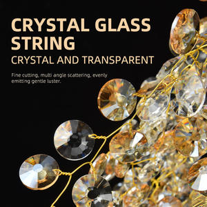 Lámpara de Araña Moderna de Cristal de Lujo Long Branch para Sala de Estar, Acabado Dorado, 180CM, Luz LED, Control Remoto, Ahorro de Energía, 2 Años de Garantía - Product Image 5