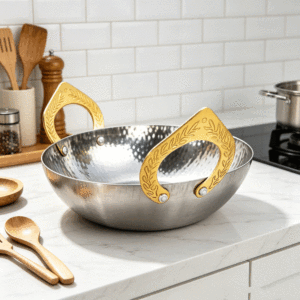 Olla de Acero Inoxidable Martillado FLEY, Popular en Rusia, de Triple Capa, Resistente a Quemaduras, para Cocinar Mariscos, Cangrejo y Sopa - Product Image 1