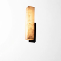 Lampes murales en albâtre naturel, luminaire moderne pour chambre à coucher avec abat-jour en marbre, design mi-siècle, intensité réglable, garantie 5 ans