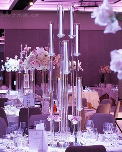 Chandelier à 7 bras en cristal avec abat-jour en forme de cheminée pour bougies, pour la décoration de table, pièces de décoration intérieure - Product Image 4