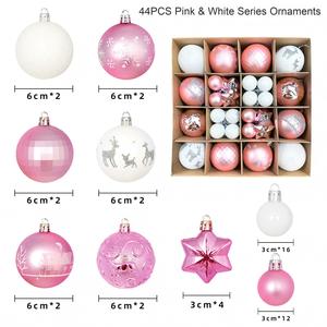 Ornements de Noël festifs rouges, verts et blancs, boules de Noël classiques, décorations suspendues pour hôtel, restaurant, arbre de Noël - Product Image 5