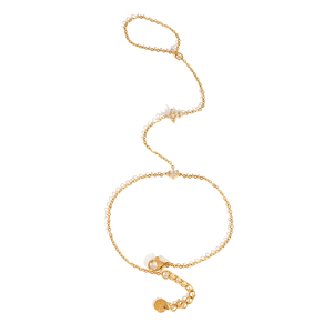J&D Jewelry - Brazalete de Cadena para Dedo <span class=keywords><strong>con</strong></span> Cruz de Circonia Blanca Chapada en Oro de 18K, Joyería de Acero Inoxidable Resistente al Agua para Mujer - Product Image 1