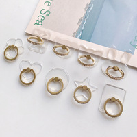 Support universel promotionnel transparent en acrylique incrusté de diamants, réglable, pour téléphone portable et tablette, avec anneau de maintien anti-chute