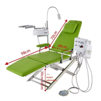 Fauteuil dentaire mobile économique, léger, pliable et portable avec lampe LED et compresseur
