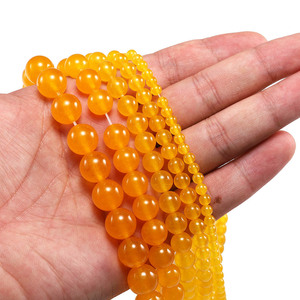 Malaysian Jade Round <b>Loose</b> <b>Beads</b> Yellow For Bracelet Making Grinding And Polishing Yiwu Origin ST0068 - Product Image 5