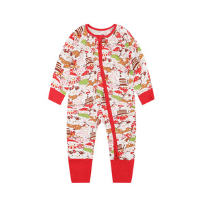 Hot Sale Christmas Skin Friendly Bamboo Romper Cute Girls Long Sleeve Jumpsuit for Baby Home Leisure - Product Image 4