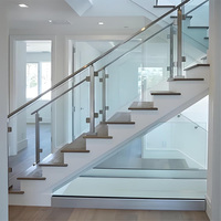EKOO Élégant Support de Fixation pour Balustrade en Verre Extérieur/Intérieur, pour Balcon, Escalier, Usage en Appartement