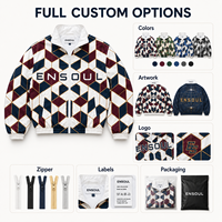 Blouson bomber coupe-vent léger à imprimé géométrique intégral personnalisé, vêtement d'extérieur, fabricant de streetwear à marque privée
