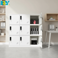 Armoires de rangement en acier blanc extensibles à 9 portes, modernes et commerciales, pour la maison, le bureau, la cuisine, la chambre, l'atelier, l'école, l'hôtel