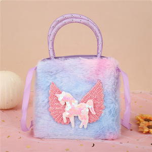 Nuova borsa a tracolla alla moda per bambini Cartoon <span class=keywords><strong>unicorno</strong></span> borse a tracolla soffice borsa a gettoni in peluche per bambini - Product Image 4