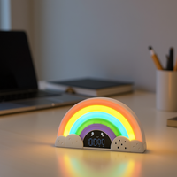 Minuterie visuelle arc-en-ciel interactive et lampe de nuit pour enfants Machine à sons relaxants Minuterie de salle de classe pour enseignants et enfants
