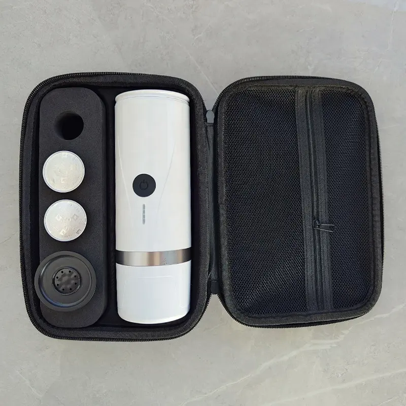Petite machine à café portable compatible avec les capsules de café et le café moulu rechargeable par USB