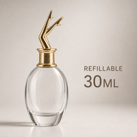 Flacon de parfum en verre vide en gros, 30 ml, ovale, rechargeable, avec bouchon doré, emballage de luxe personnalisé avec logo