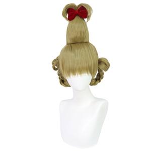 Peluca de <span class=keywords><strong>Grinch</strong></span> Cindy Lou Transparente al Por Mayor para Cosplay de Navidad, Gorro Pequeño, Pelo Sintético en Cola de Caballo Alta Verde, Disfraz para Fiesta de Mujer - Product Image 3