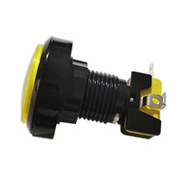 Accessoires pour console de jeu en plastique, bouton distributeur d'eau rond avec lumière, diamètre 46 mm, bord noir, interrupteur