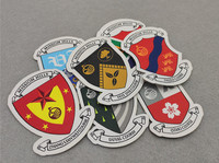 Badges brodés tissés à Logo de marque colorés personnalisés, patchs tissés à repasser pour veste