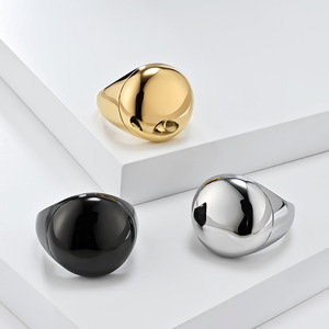 Minimalist Titanium Steel Ball <b>Ring</b> For Men Gold Black Silver Daily Wear Jewelry K R909 - Product Image 1