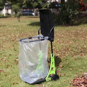 Sıcak satış yüksek kaliteli bahçe yaprağı arabası çöp arabası açık yaprak sepeti ile plastik torba