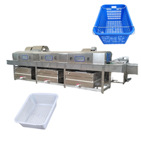 Machine de lavage et de séchage de palettes et paniers industriels 1000 kg/h SUS304 Système de nettoyage automatique à haute pression à eau chaude