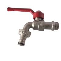 Robinet mural en alliage de zinc DN15 3/4 pouce 1/2 pouce avec poignée verrouillable, robinet d'eau extérieur verrouillable pour lavabo