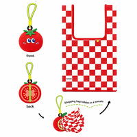 Sac de courses pliable personnalisé avec peluches réutilisables, sac écologique, porte-clés en peluche tomate, jouets