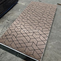 Panneaux muraux décoratifs 3D flexibles avec gravure, panneaux acoustiques en bois pour intérieurs de luxe