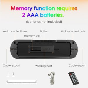 Large Screen <b>LED</b> <b>Wall</b> <b>Clock</b> Multifunction Display Temperature Date Week Timer Remote Control for Living Room - Product Image 4