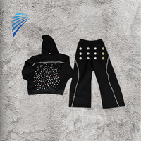 Ensemble de survêtement de baseball 2 pièces pour homme avec diamants, vêtements de sport grande taille, survêtement de jogging oversize
