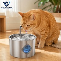 Bebedero para Mascotas VELTRONA de 2.2L, Acero Inoxidable 304, para Perros y Gatos, con Circulación Automática y Diseño Desmontable