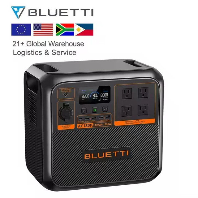 For Bluetti AC180P 1800W Portable Power Station Renewable Energy Backup Mobile Power Supply with Lithium Ion Battery MPPT