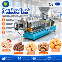 Machine d'extrusion industrielle automatique pour snacks de maïs fourrés, ligne de production de snacks soufflés fourrés