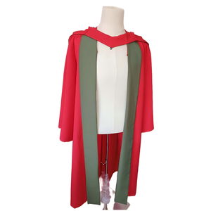 Robe de graduation personnalisée SHE GOWN HOOD matte de luxe cannelée UK PHD rouge avec manches longues et extrémité fermée - Product Image 2