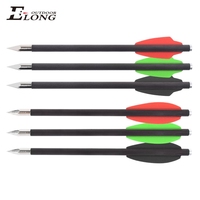 Flèches en carbone pur Elong Outdoor 160 mm pour arbalète, flèches courtes en carbone de 6,2 mm pour la chasse en plein air