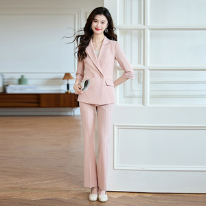 Women's Suit Set 2025 Summer Thin Three Quarter Sleeve Professional Formal Workwear Breathable Office Lady Style - Product Image 2