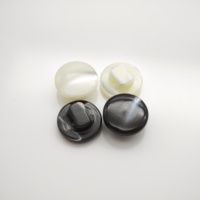Kancing Kerang Mutiara Alami Bulat Berkilau 16L Putih Hitam untuk Mantel & Pakaian Luar (Ready Stock)