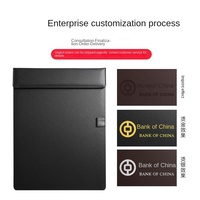 Carpeta de Cuero A4, Portafolio con Clip para Notas, Contratos y Documentos, para Oficina y Negocios